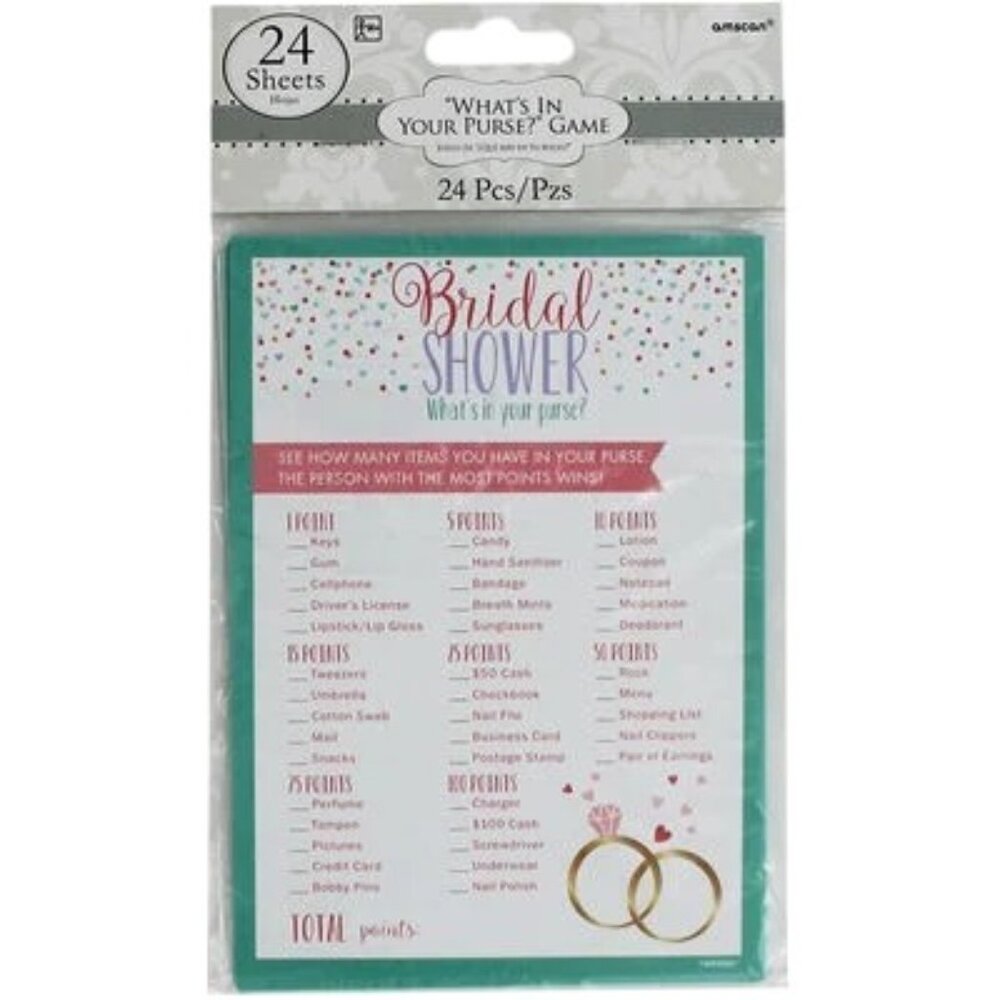 🔥🔥SALE🔥🔥What's In Your Purse Bridal Shower Party Game - Pack of 24 - NIP